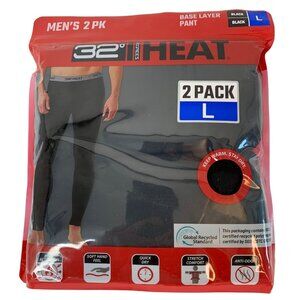 Mens 32° Heat Base Layer Pants 2 Pack Black Size L Soft & Stretchy RA10121